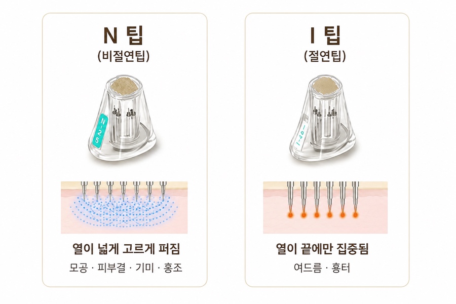 절연 여부에 따라 열이 퍼지는 자리가 달라집니다.