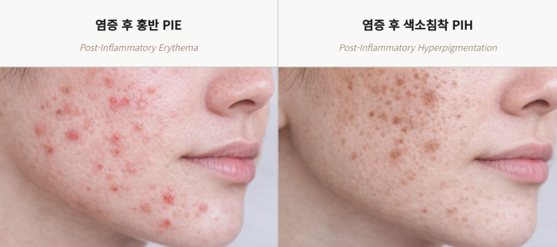 PIE 와 PIH의 피부 상태 예시