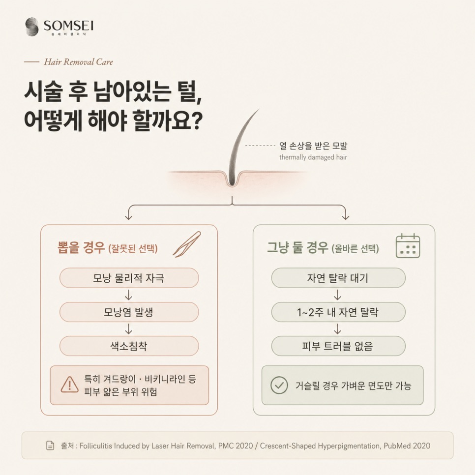 시술 후 남아있는 털 처리 방법