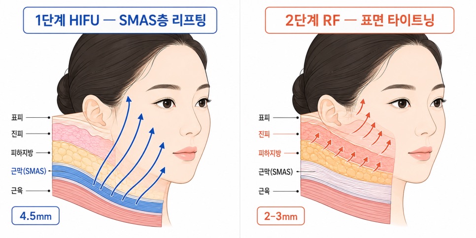 HIFU 와 RF 의 치료