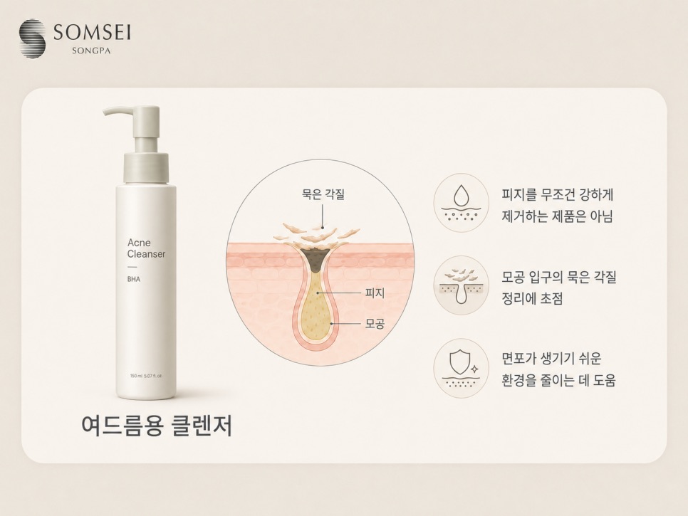 여드름용 클렌저와 호텔 바디워시의 차이