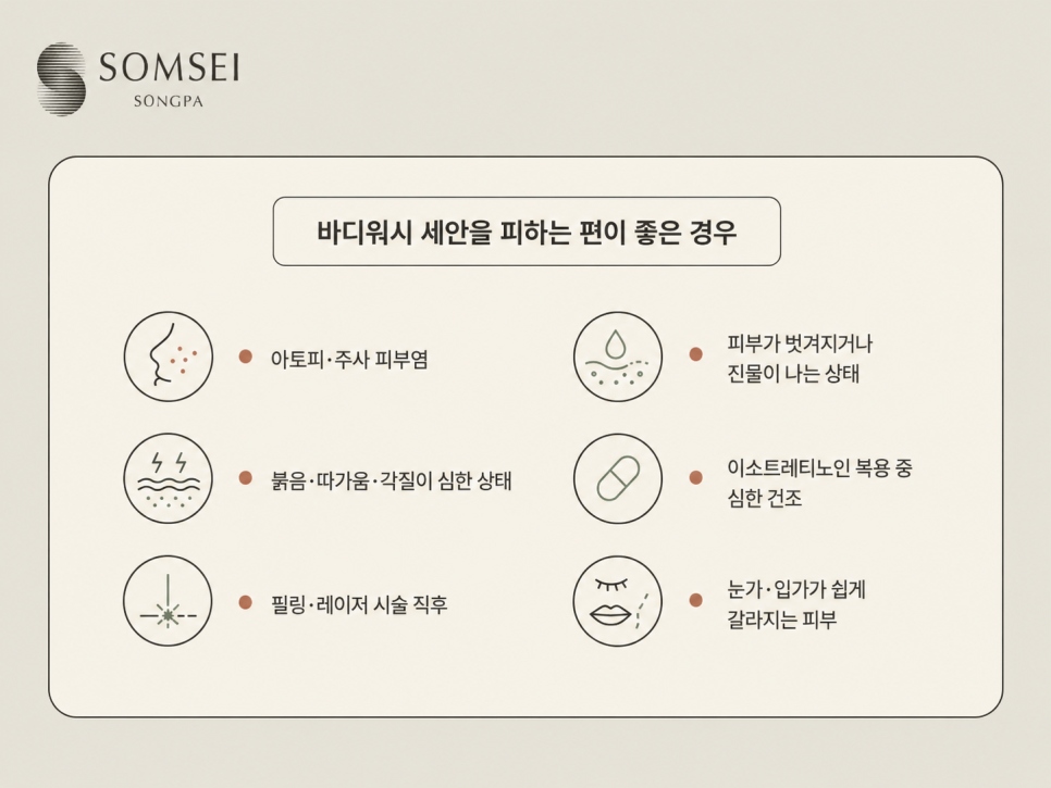 이런 피부라면 바디워시 세안을 피해주세요